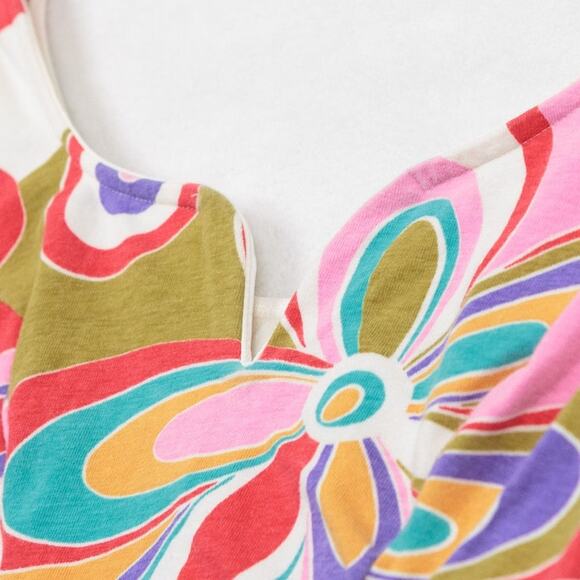 VTG 70s 80s V-Wire Crop Top Hippie Dopamine Gypsy Floral Retro Mod Indie Sz XS - Picture 2 of 5